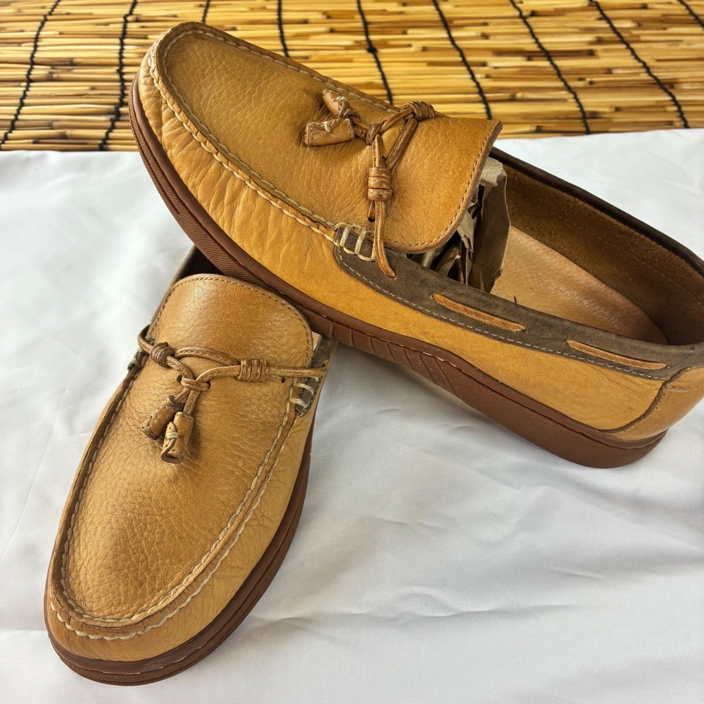 Tommy‎ Bahama Mens TB-215 Russet Brown Leather Tassel Loafers 9.5 M
